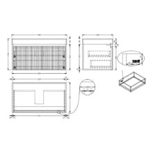 Florence Natural 900mm Wall Hung Vanity & LED Shaving Cabinet Package